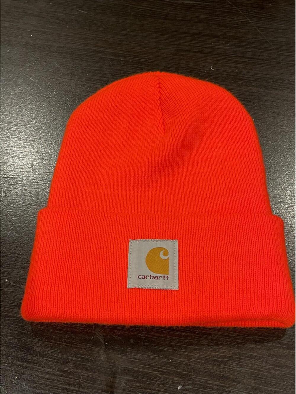 Carhartt Neon Day Glo Orange Unisex Beanie Hat One Size